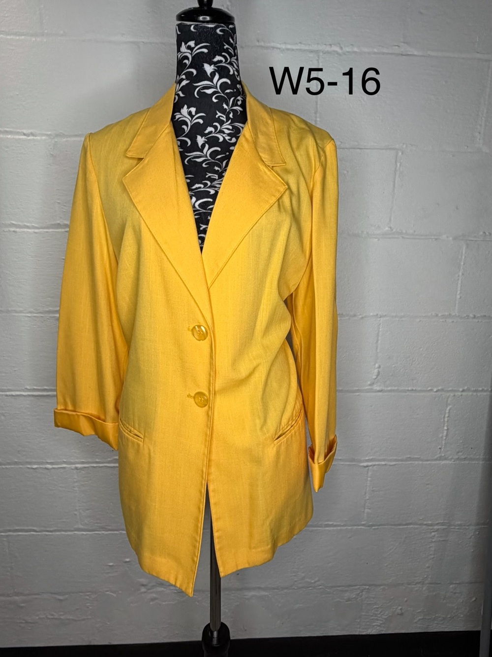 Vintage Sag Harbor Yellow Linen-Look Blazer Jacket Size 12